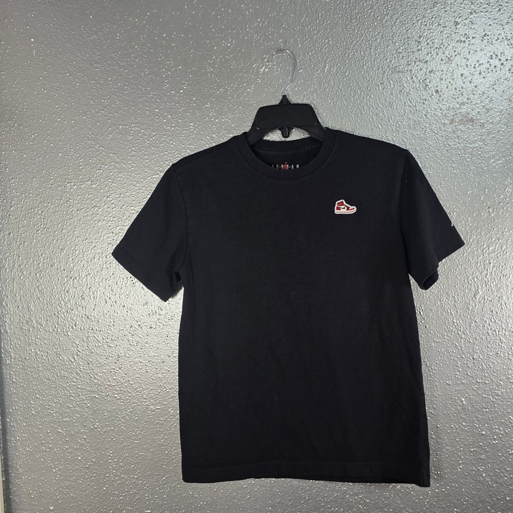 Jordan Boys Black AJ1 Sneaker Patch T-Shirt Size L 12-13 Yrs C899-023